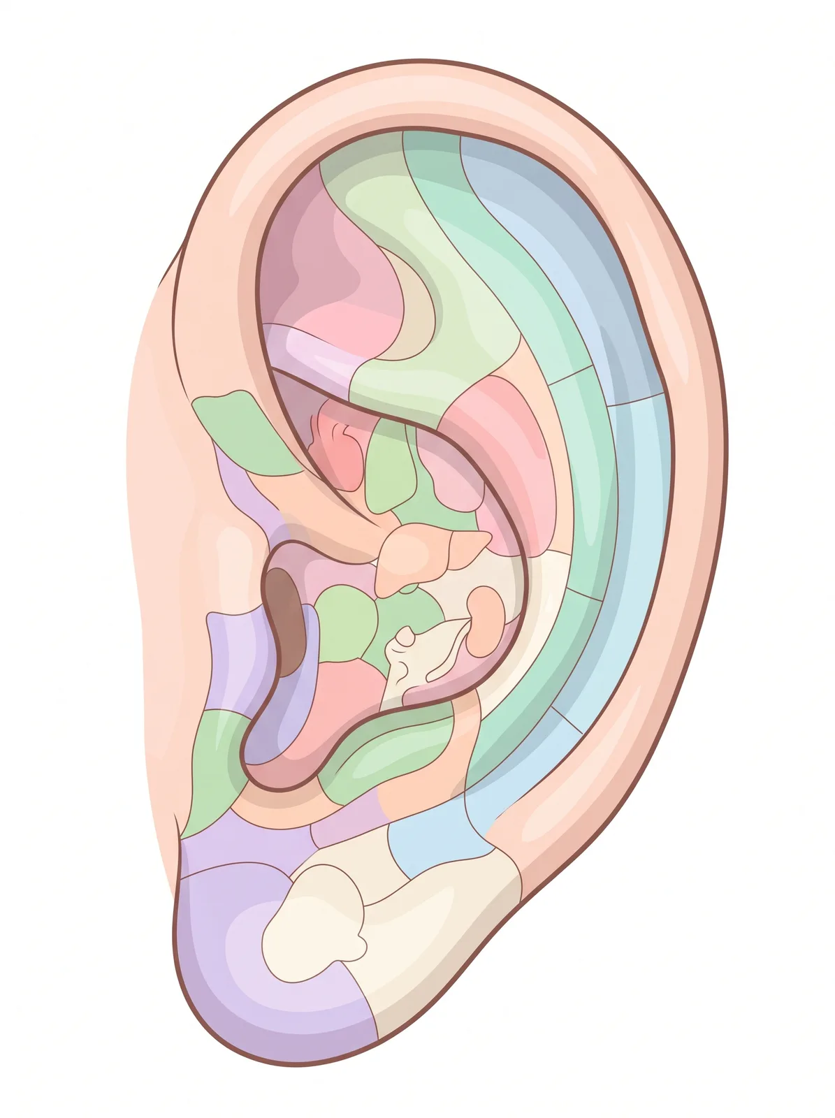 Lámina clínica real: auriculoterapia